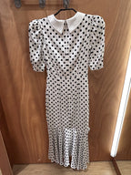 Robe midi Mazini - blanc à pois noirs - Neuf avec étiquette