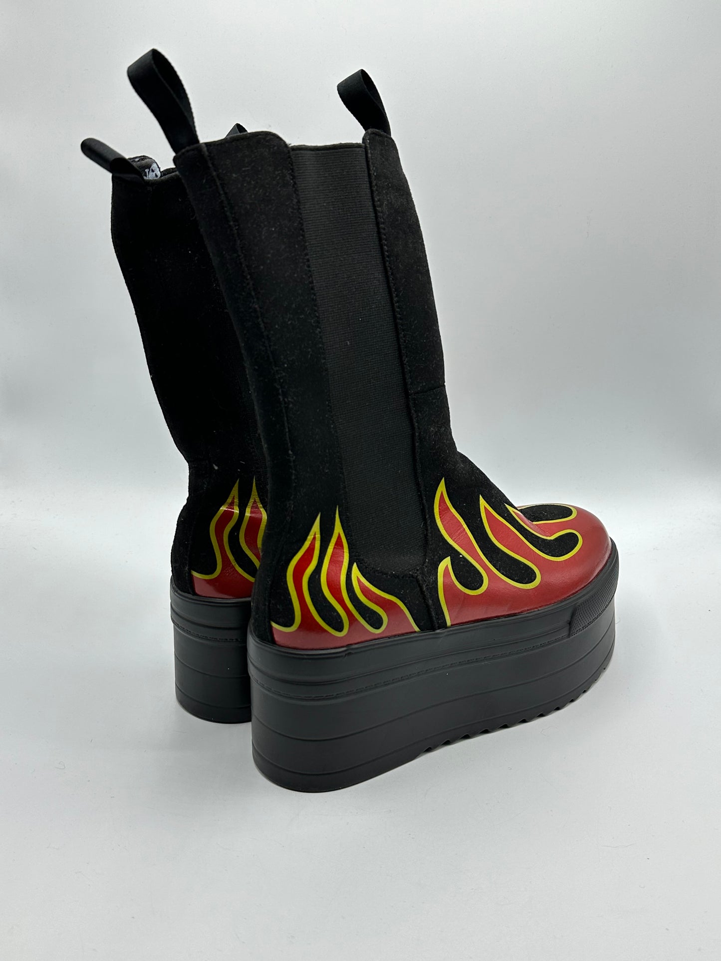 Bottines compensées flammes - 38