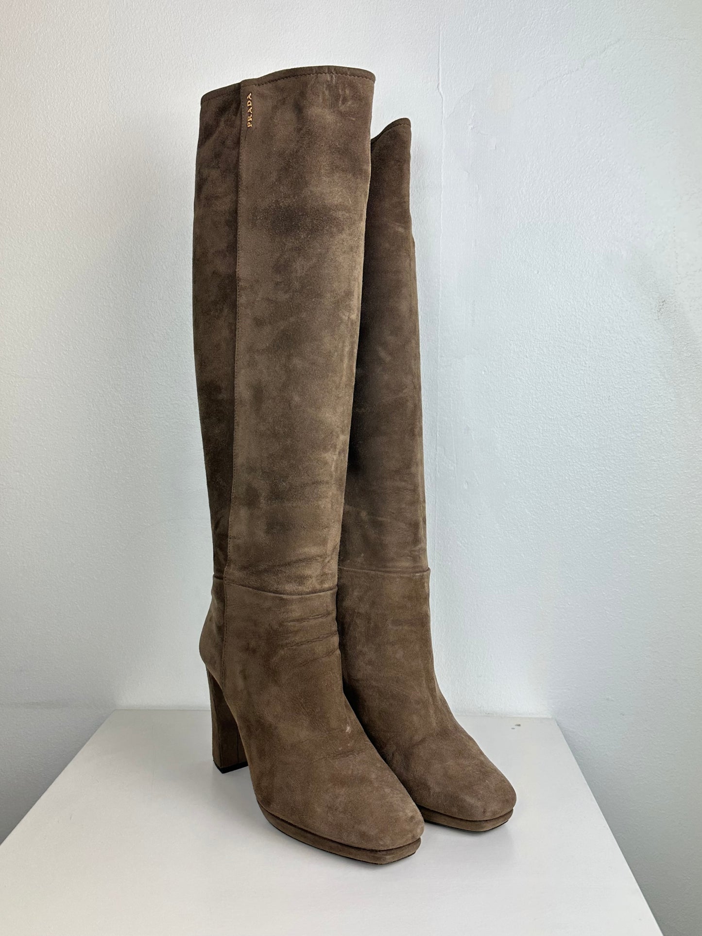 Bottes à talon cuir suede Prada - 36.5