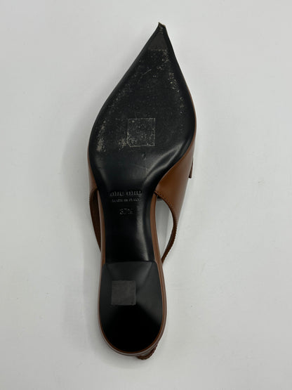 Escarpins MiuMiu cuir marron - 37.5