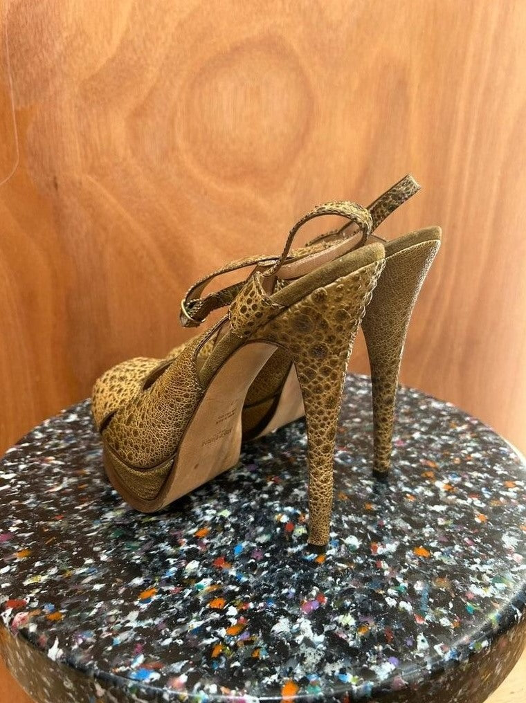 Yves Saint Laurent sandales talons plateforme cuir reptile taille 41