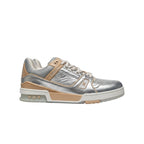 Louis Vuitton Lv Trainer sneakers cuir métallisé argent taille 42