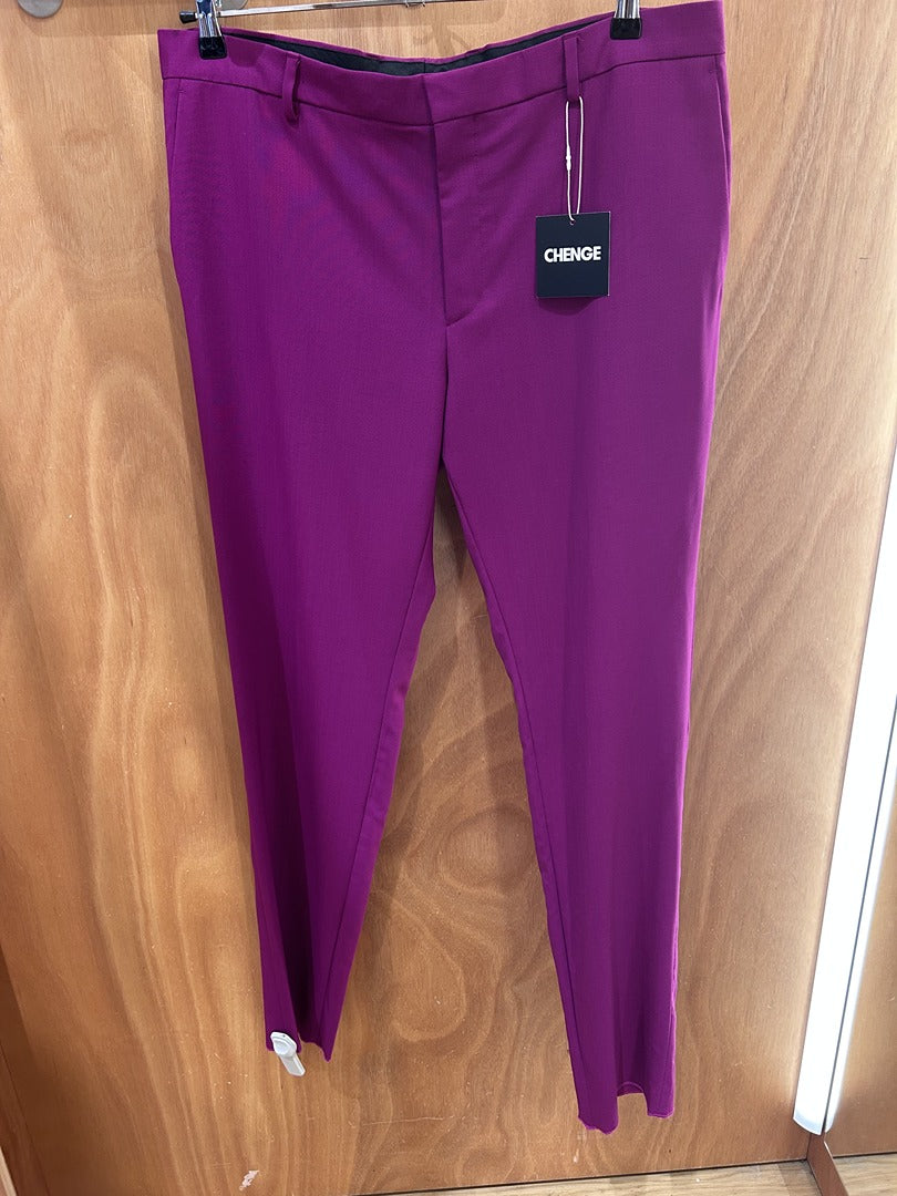 Pantalon de costume Chenge rose fuchsia - Neuf avec étiquette
