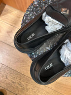 Mocassins Dior cuir noir logo Cd taille 43