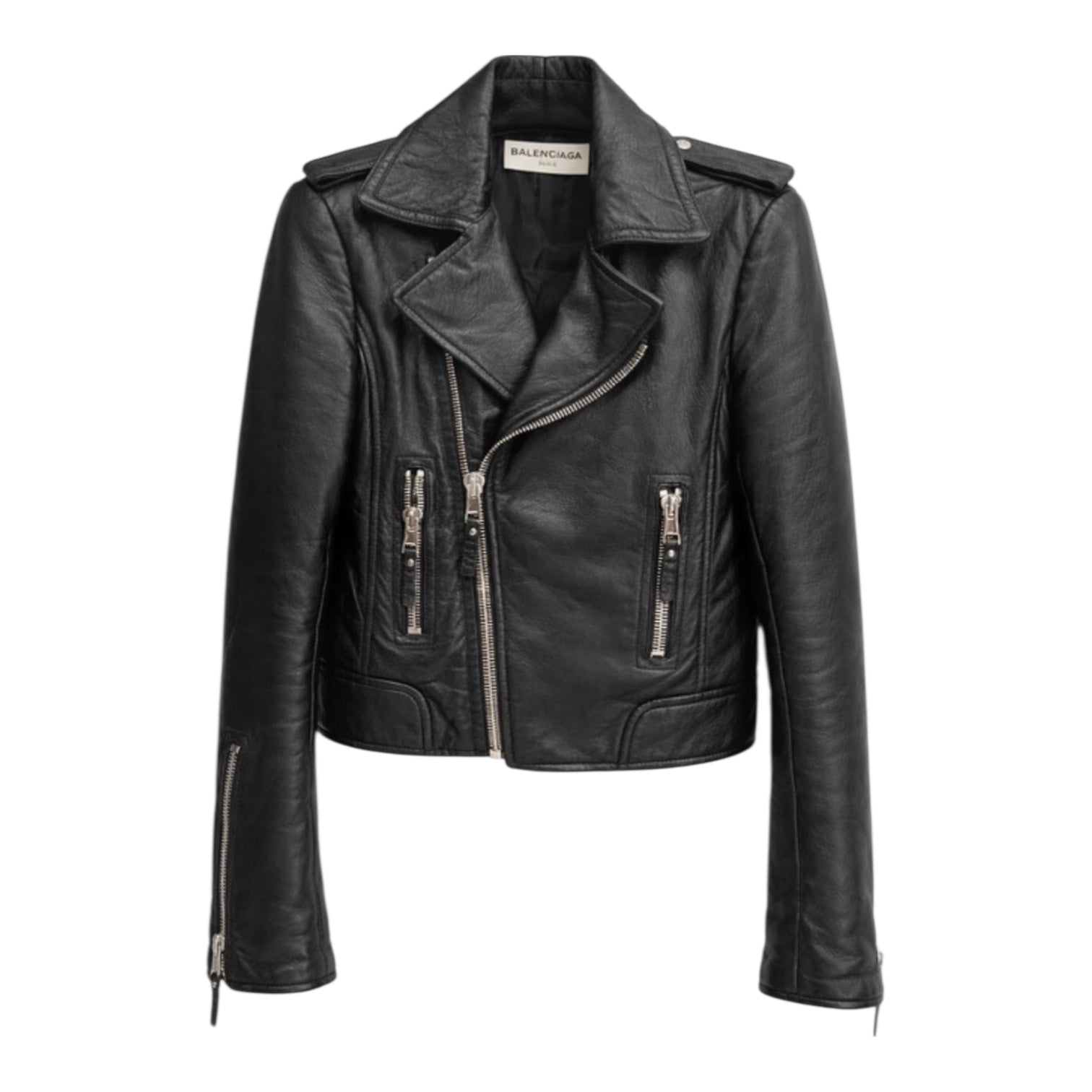 BALENCIAGA Veste en cuir de motard