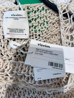 Top crochet Visvim ivory hand knit lattice vest boho luxe