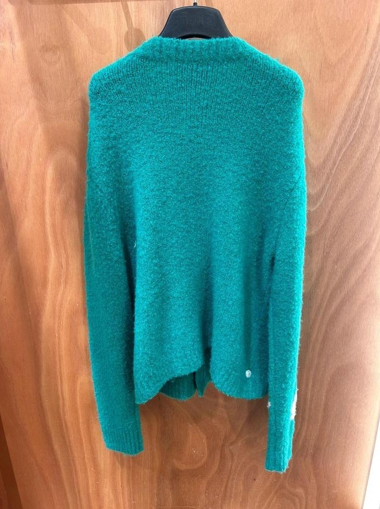 Cardigan laine vert Due Diligence