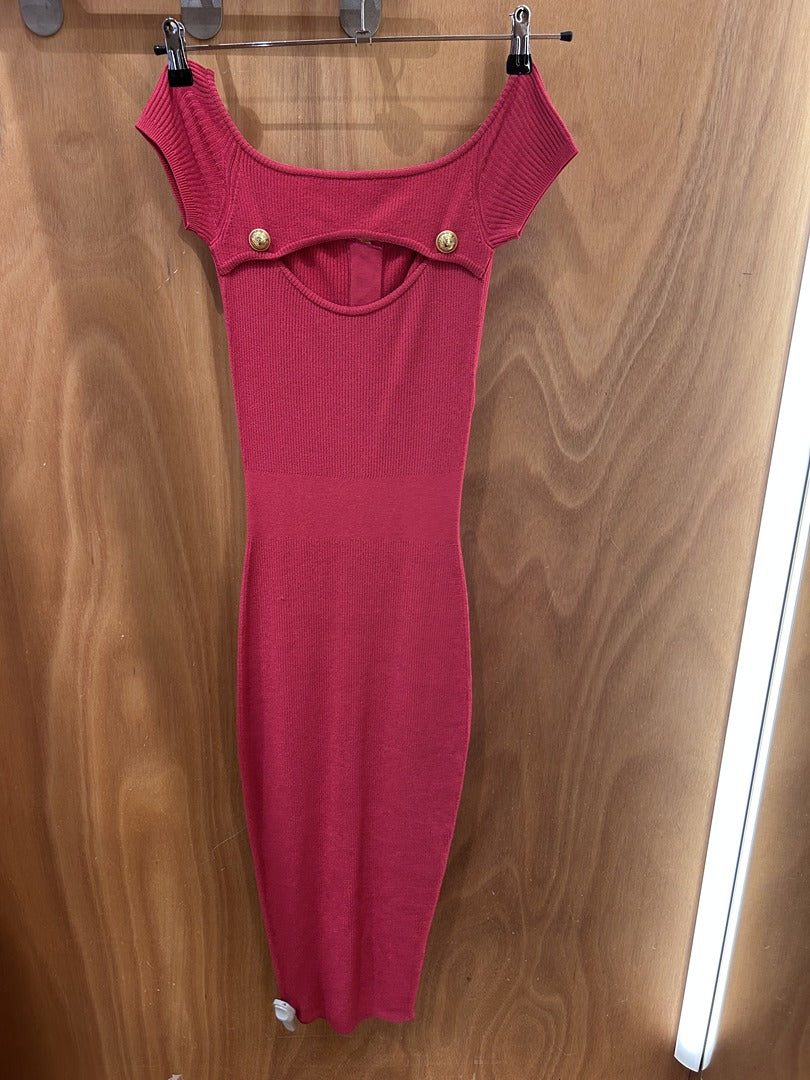 Robe midi Balmain - rose - Neuf avec étiquette
