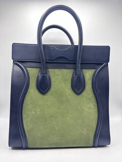 Sac à main Luggage Micro bleu vert Céline