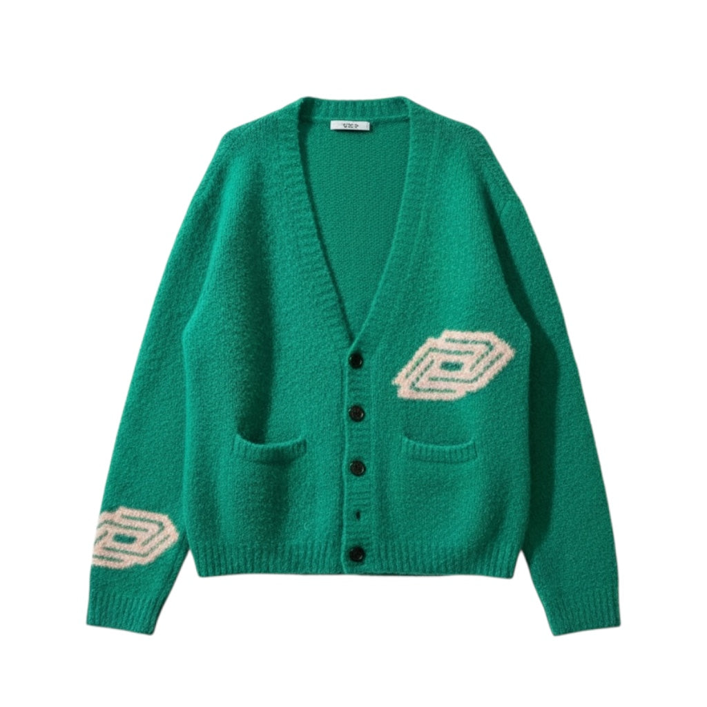Cardigan laine vert Due Diligence