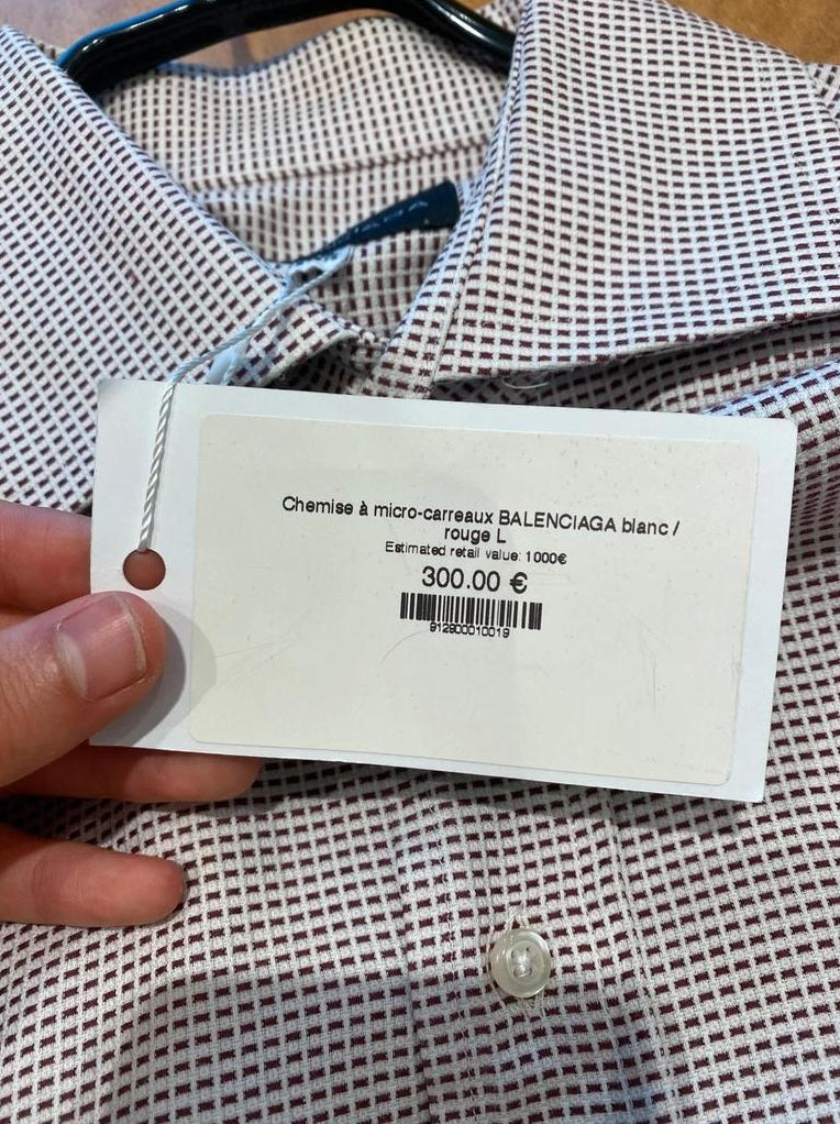 Chemise a micro-carreaux Balenciaga - L