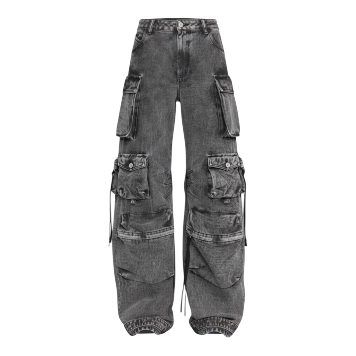 THE ATTICO Pantalon cargo en denim délavé
