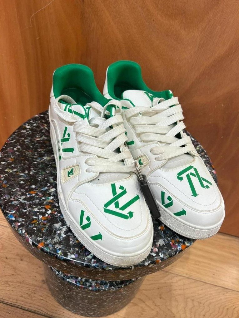 Louis Vuitton Lv Trainer sneakers blanc vert taille 42