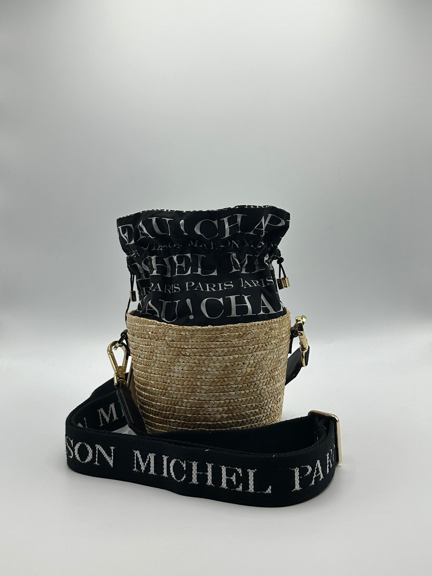 Sac à bandoulière en paille Maison Michel