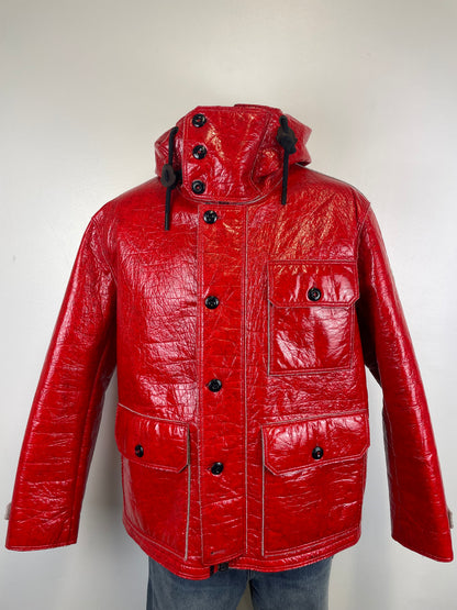 Veste rouge vinyle Moncler - L