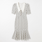 Robe midi Mazini - blanc à pois noirs - Neuf avec étiquette