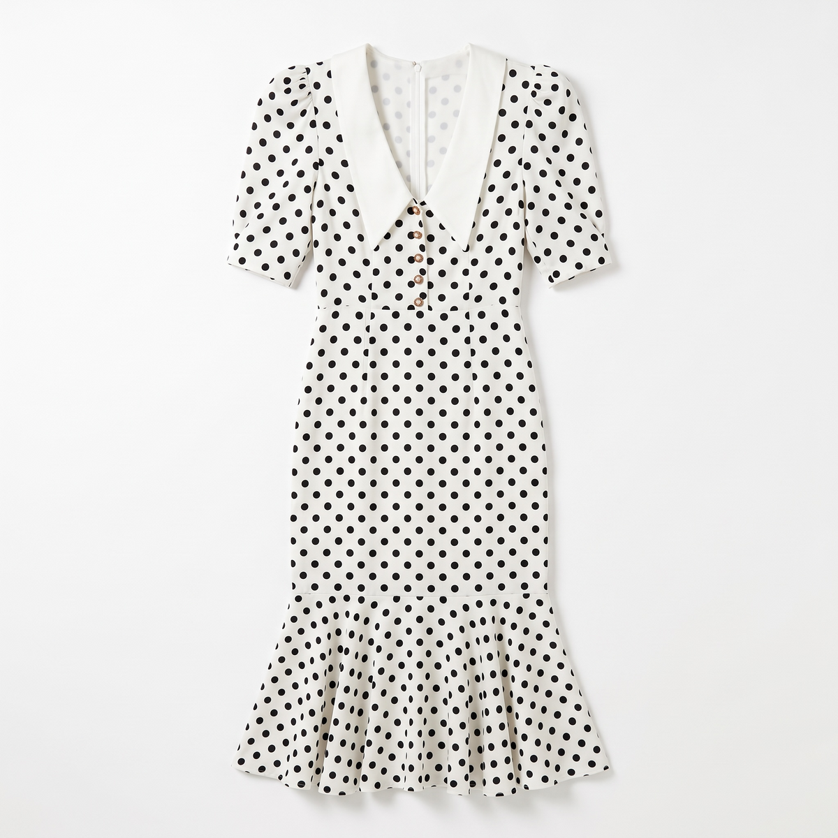 Robe midi Mazini - blanc à pois noirs - Neuf avec étiquette