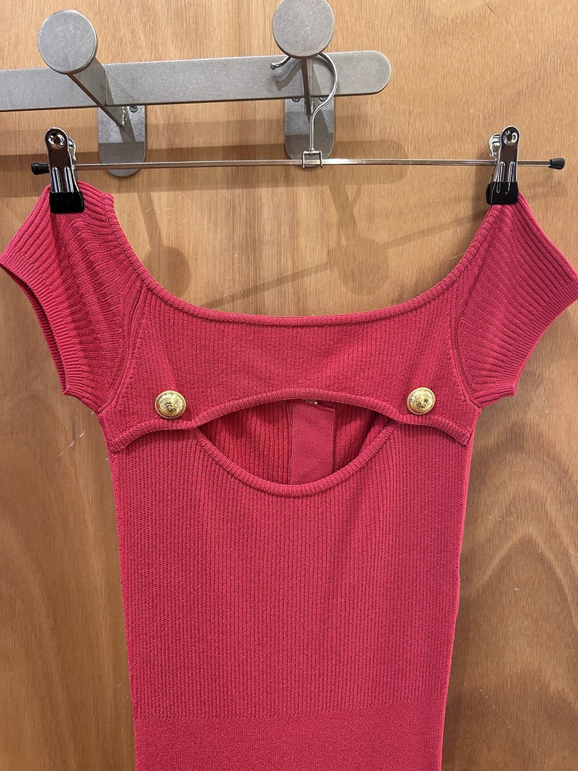 Robe midi Balmain - rose - Neuf avec étiquette