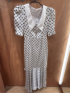 Robe midi Mazini - blanc à pois noirs - Neuf avec étiquette