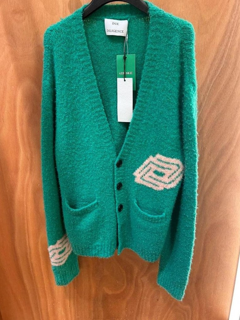 Cardigan laine vert Due Diligence