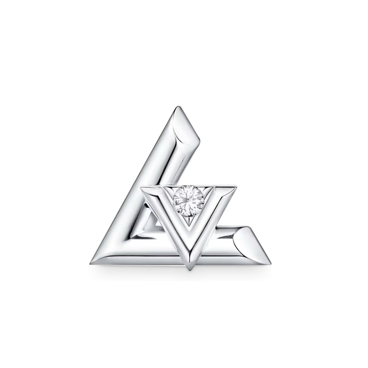 Louis Vuitton Lv Volt One boucle d’oreille or blanc diamant