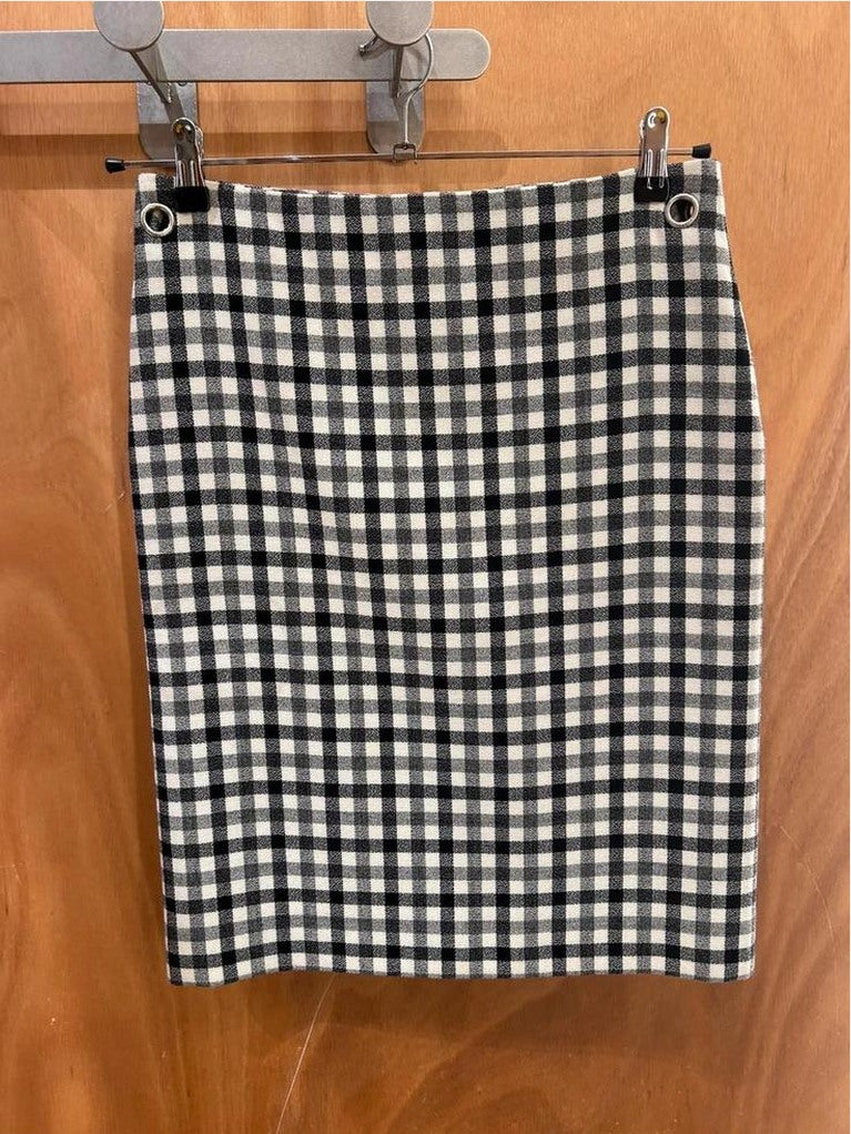 Jupe Balenciaga carreaux noir et blanc