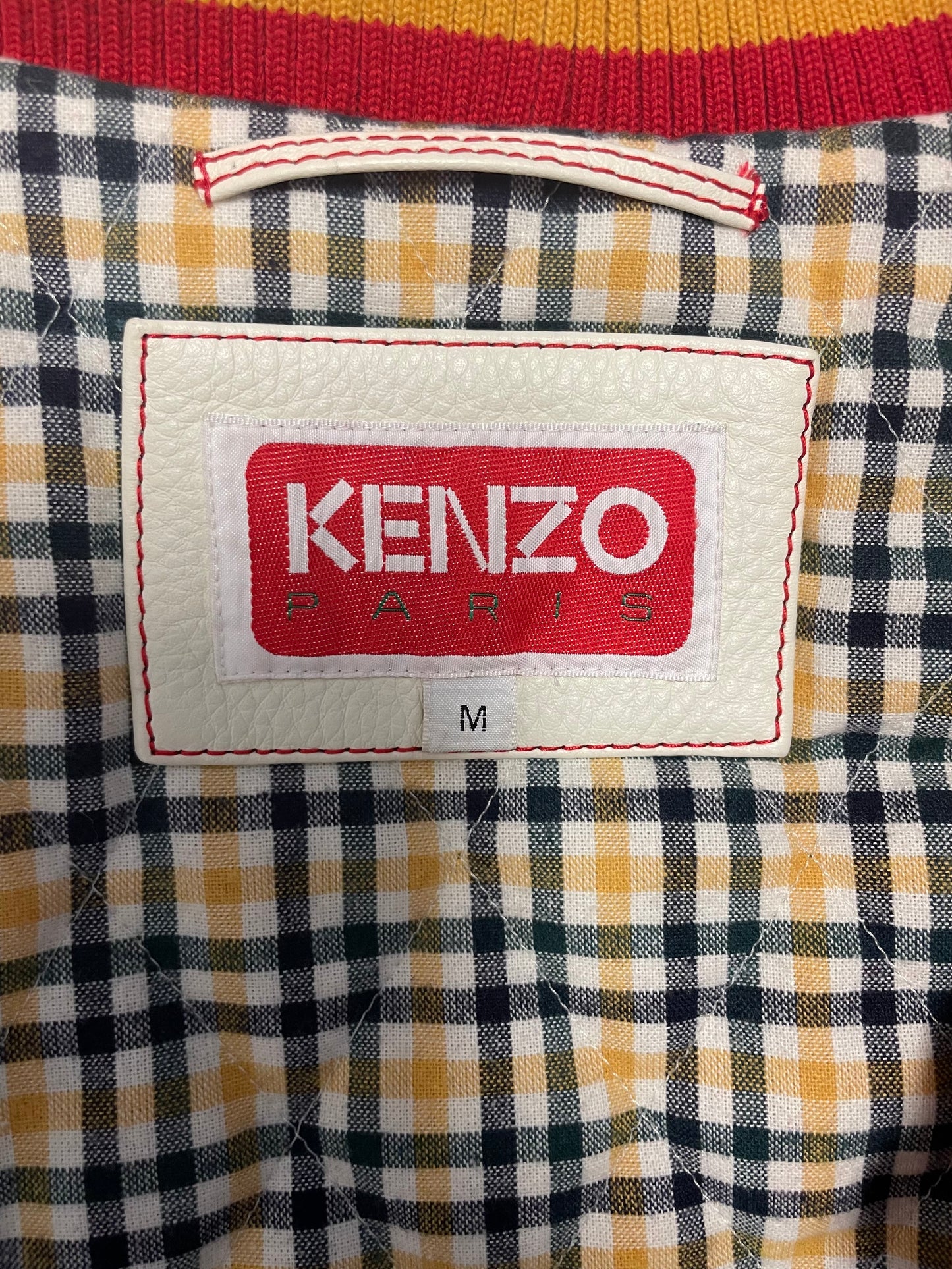 Veste teddy cuir rouge Kenzo - M