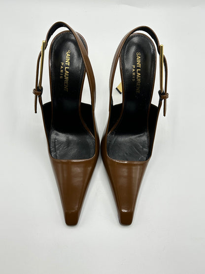 Escarpins cuir marron Saint Laurent - 38