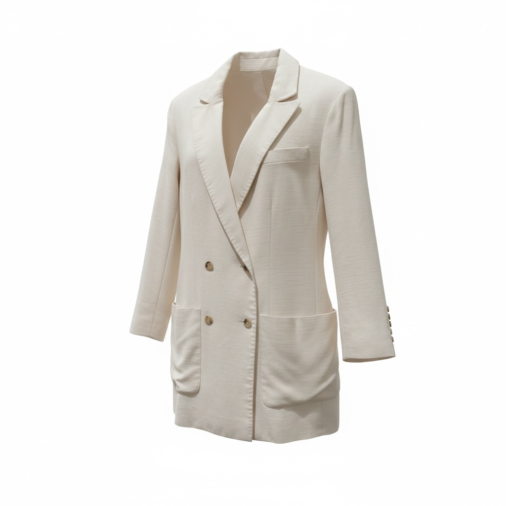 THE ROW Veste blazer croisé en tissu texturé