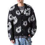 Cardigan Saint Michael Life Style maille duveteuse noir blanc - L