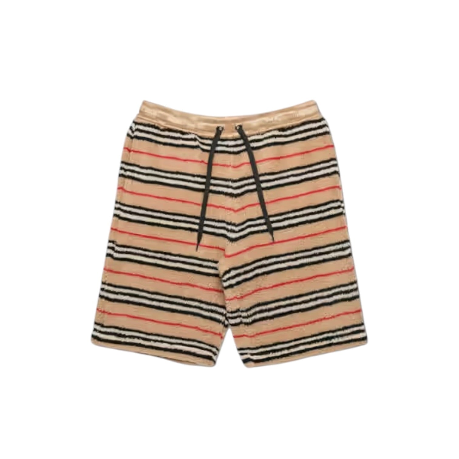 Burberry short teddy rayé – beige noir rouge