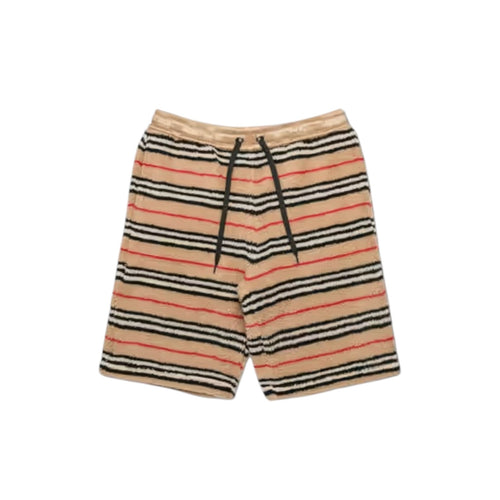 Burberry short teddy rayé – beige noir rouge