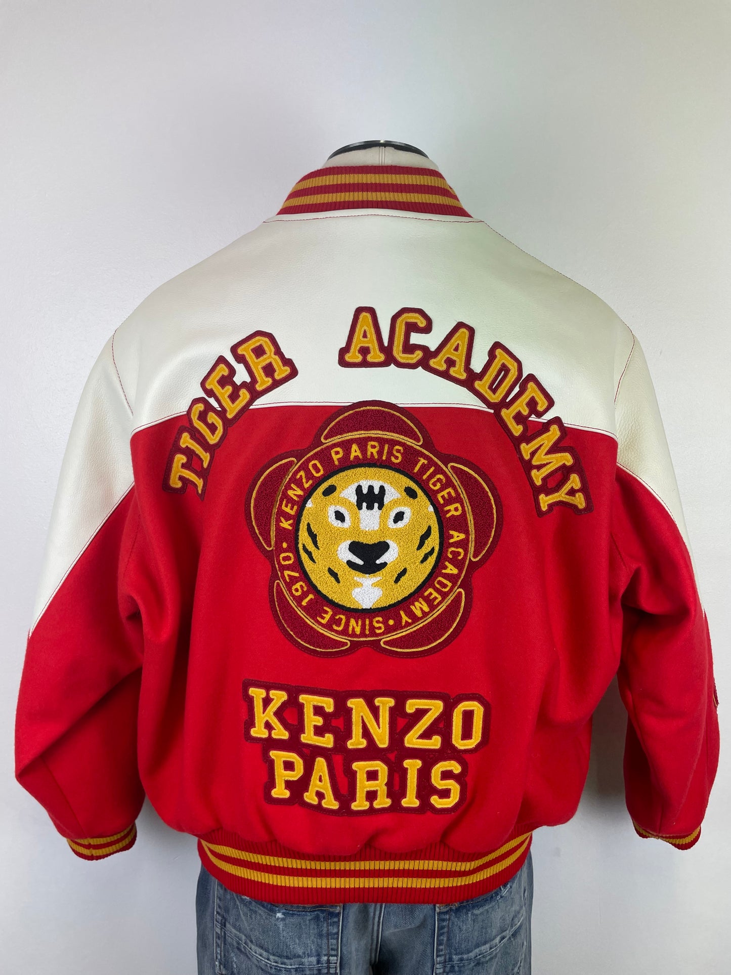 Veste teddy cuir rouge Kenzo - M