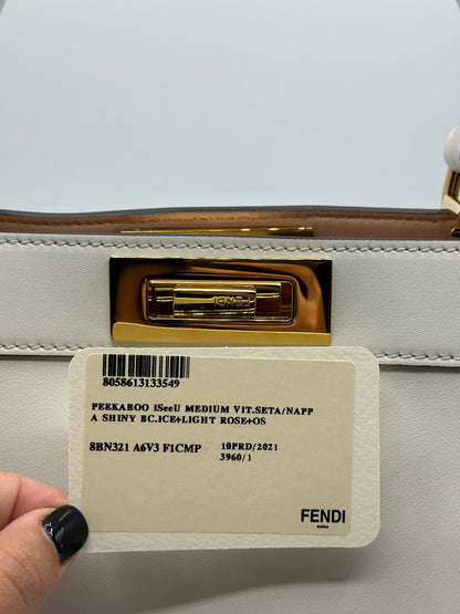 Sac à main Peekaboo IseeU Fendi blanc