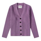 Cardigan Jil Sander laine coton lilas maille luxe oversize

