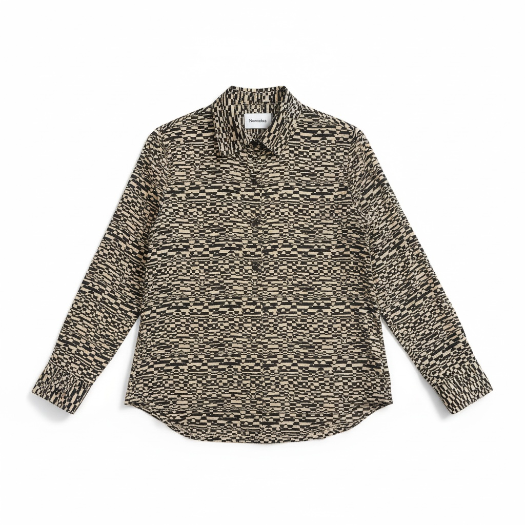 Chemise imprimée Nanushka beige et noire