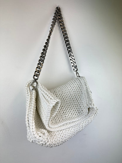 Sac à main cuir tressé blanc Balenciaga