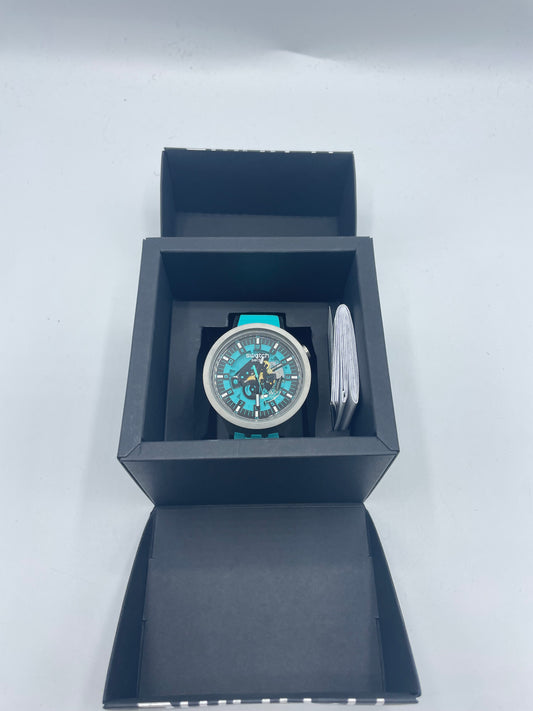 Montre Swatch turquoise noir