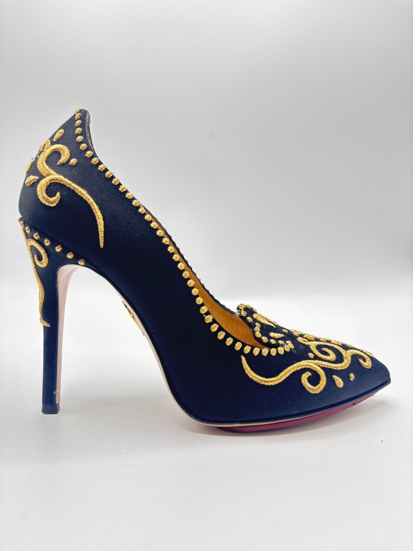 Escarpins satin noir Charlotte Olympia - 38