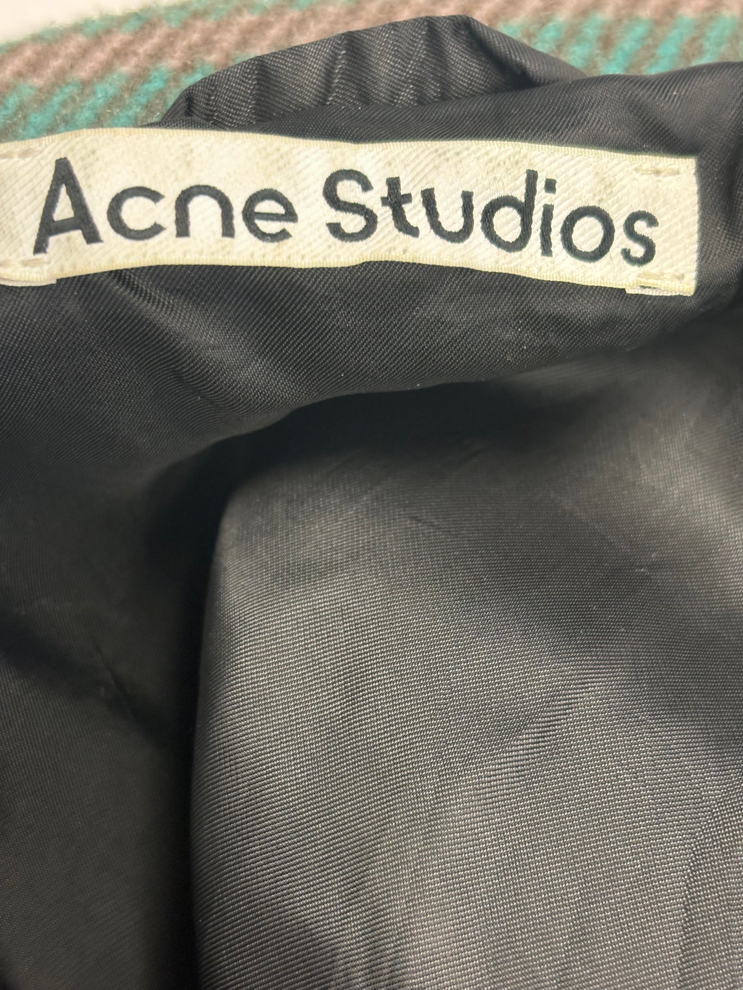 Manteau court en laine à carreaux Acne Studios - M