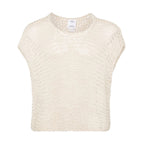Top crochet Visvim ivory hand knit lattice vest boho luxe