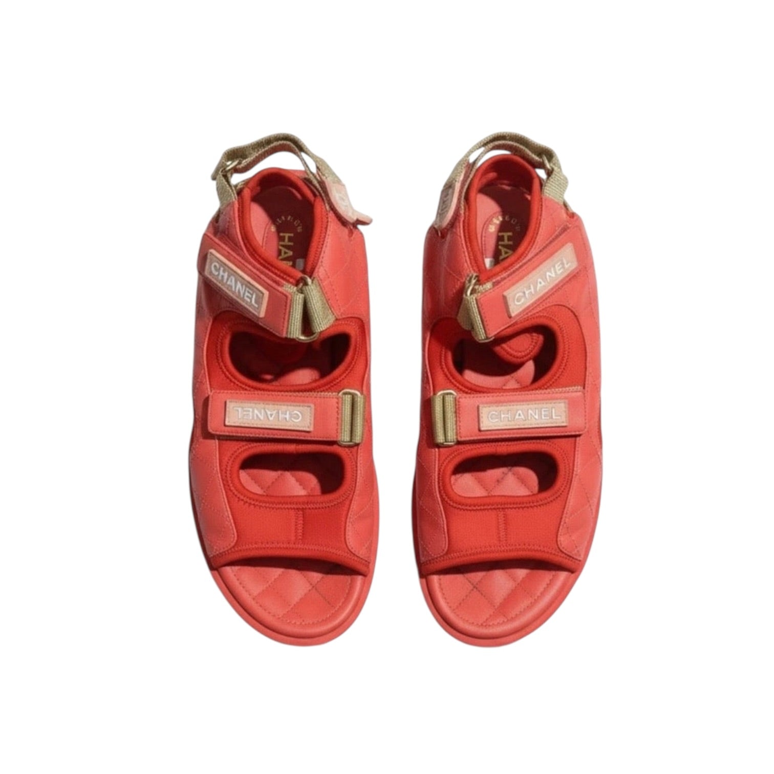 CHANEL Sandales en cuir rouge - modèle Gladiator