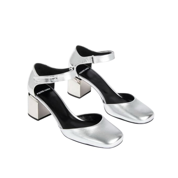 Escarpins Pierre Hardy cuir métallisé argent
