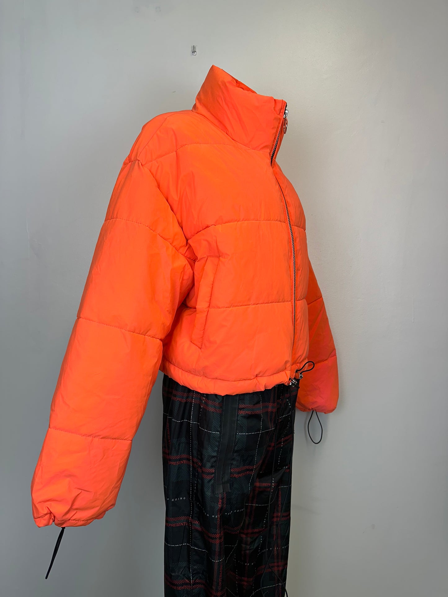 Doudoune orange courte Bershka - L