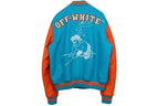 OFF WHITE Blouson varsity en laine et cuir