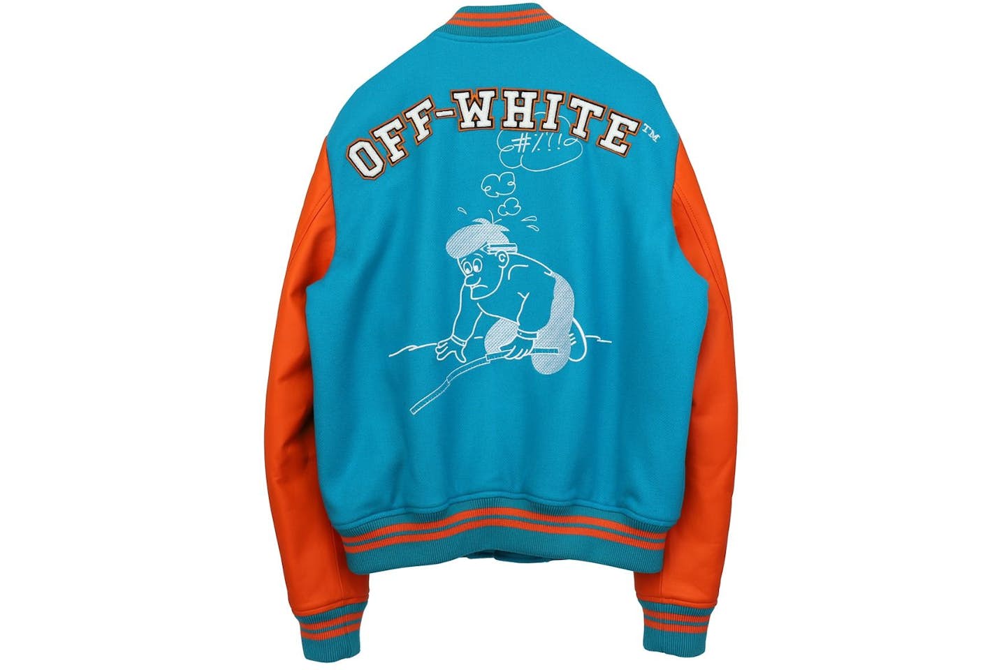 OFF WHITE Blouson varsity en laine et cuir