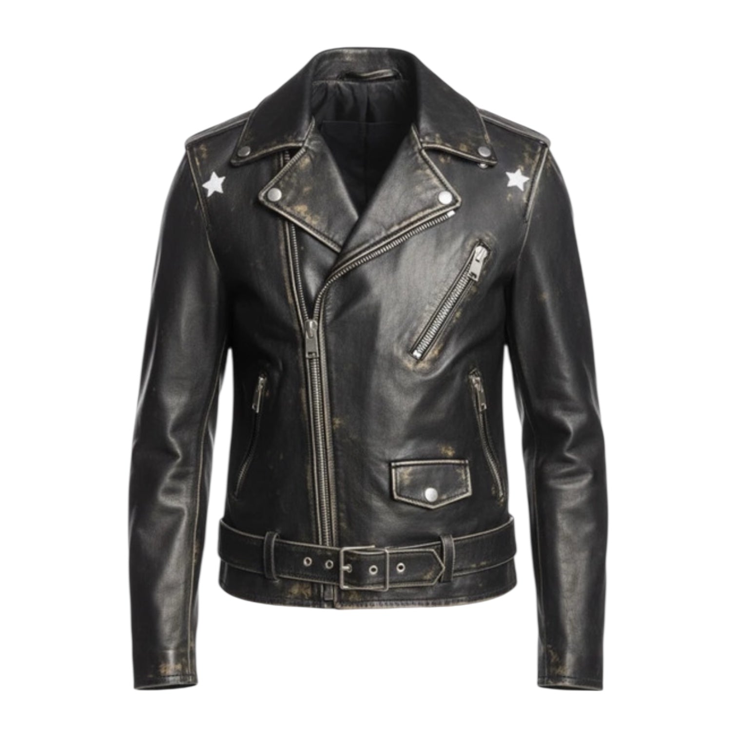SAINT LAURENT Veste en cuir de motard