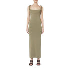 Robe longue Jacquemus kaki drapée dos ouvert