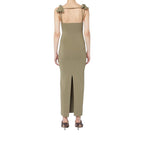 Robe longue Jacquemus kaki drapée dos ouvert