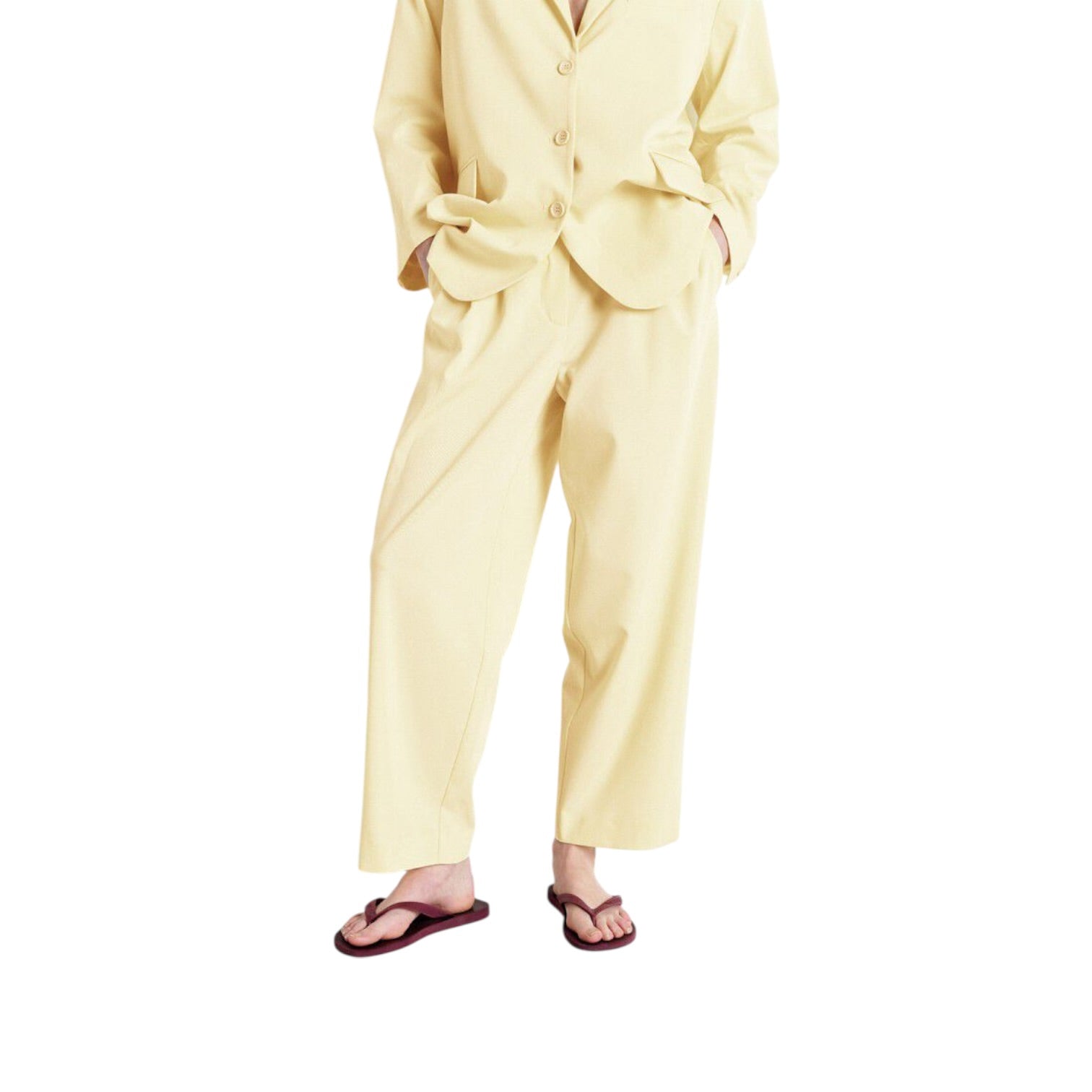 Ensemble American Vintage blazer & pantalon jaune pastel